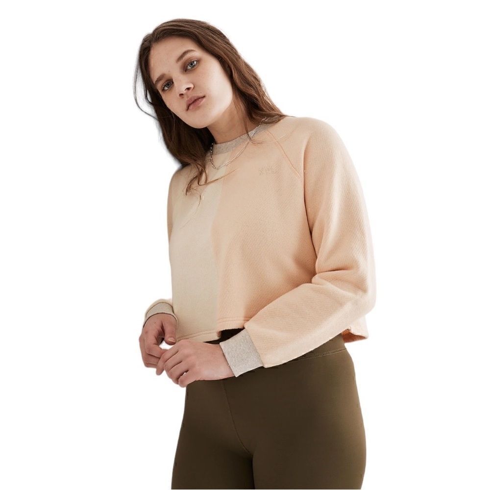 NWT Madewell Airyterry Colorblock Crop Sweatshirt